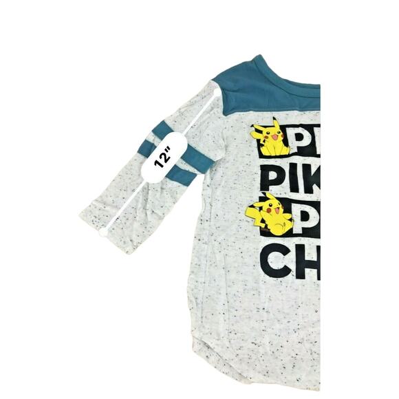 Pokémon Womens Tee T-Shirt 3/4 Sleeve Striped Colorblock Pikachu Sz XS - Picture 4 of 5